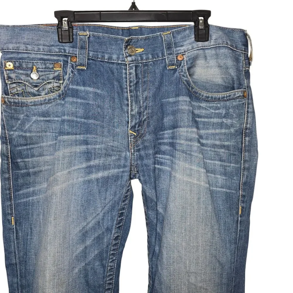 Vintage True Religion Men’s Bootcut Flap Denim Jeans 100% Cotton USA 36x32